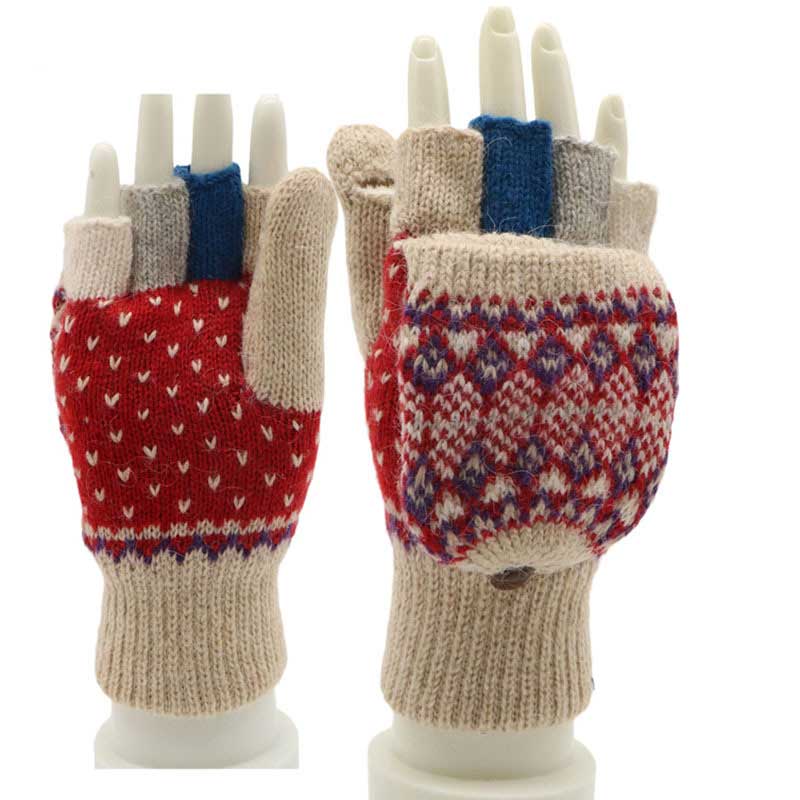 80% OFF🔥Women's Wool Knitted Plus Fleece Thickened Gloves🌈