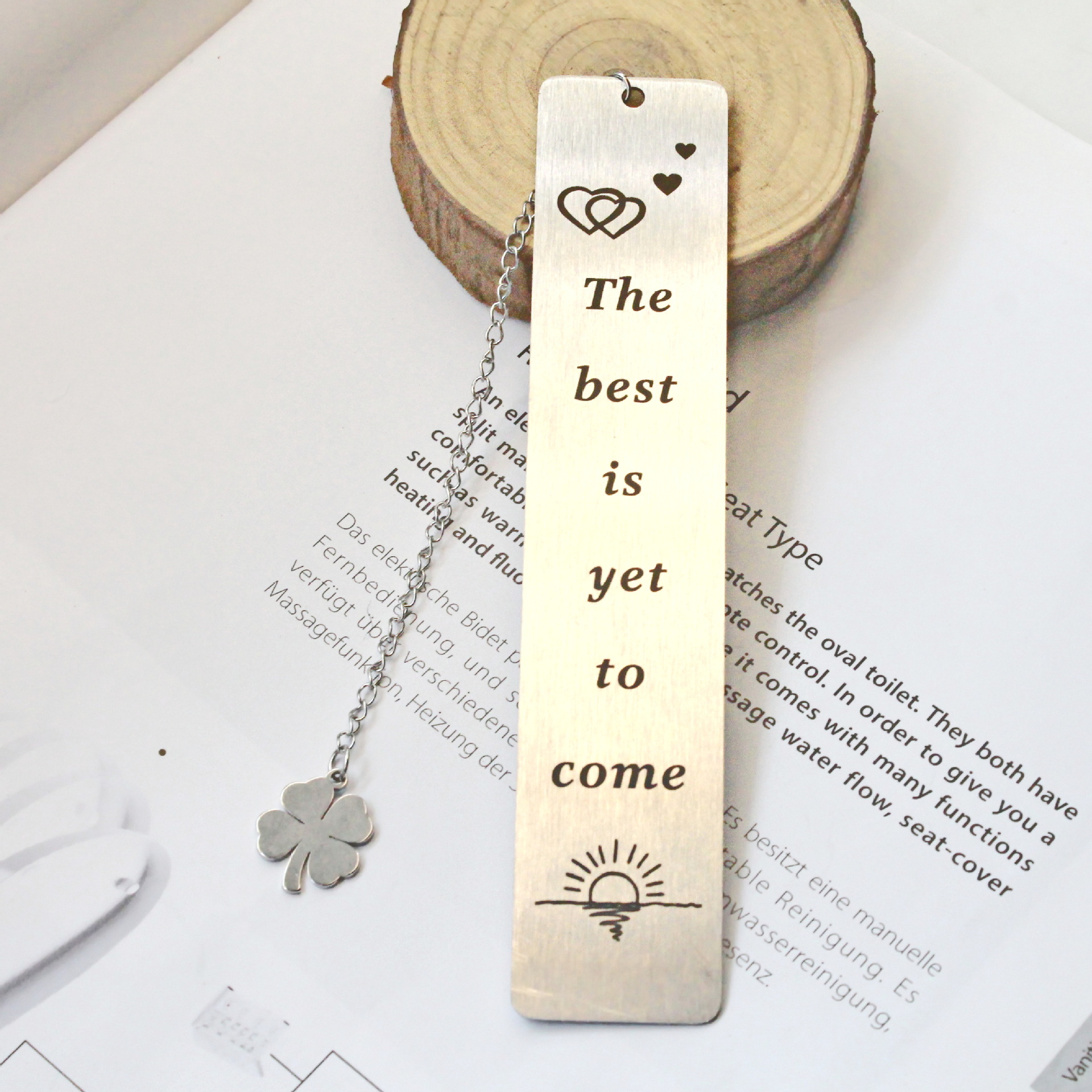 📖Read Books ~ Stainless Steel "Four Leaf Clover" Bookmark Gift