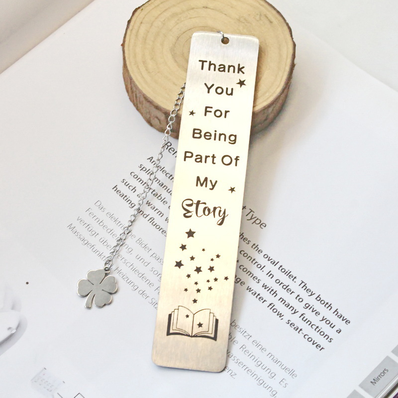 📖Read Books ~ Stainless Steel "Four Leaf Clover" Bookmark Gift