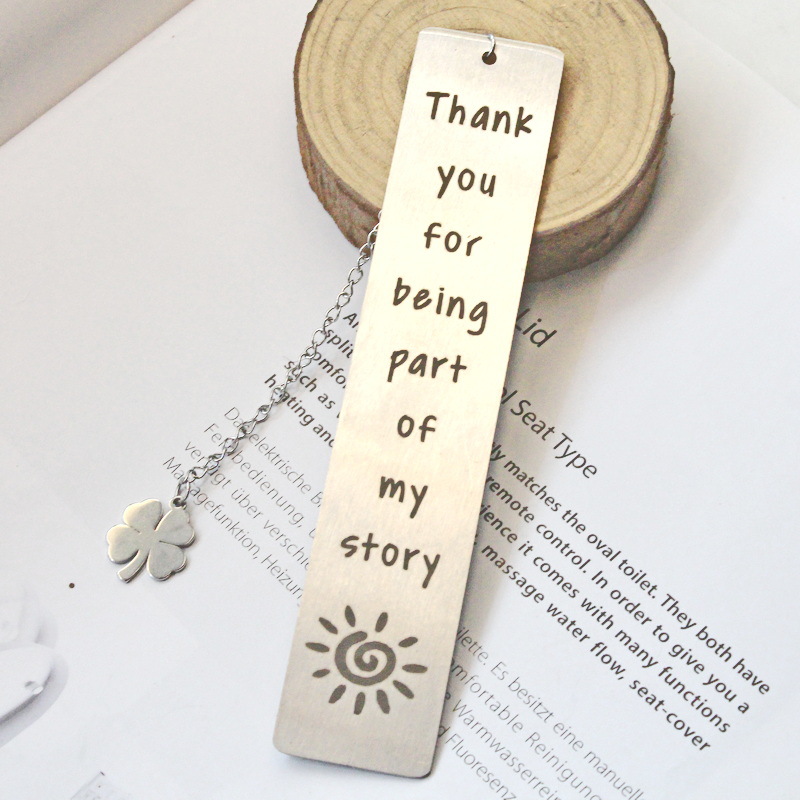 📖Read Books ~ Stainless Steel "Four Leaf Clover" Bookmark Gift