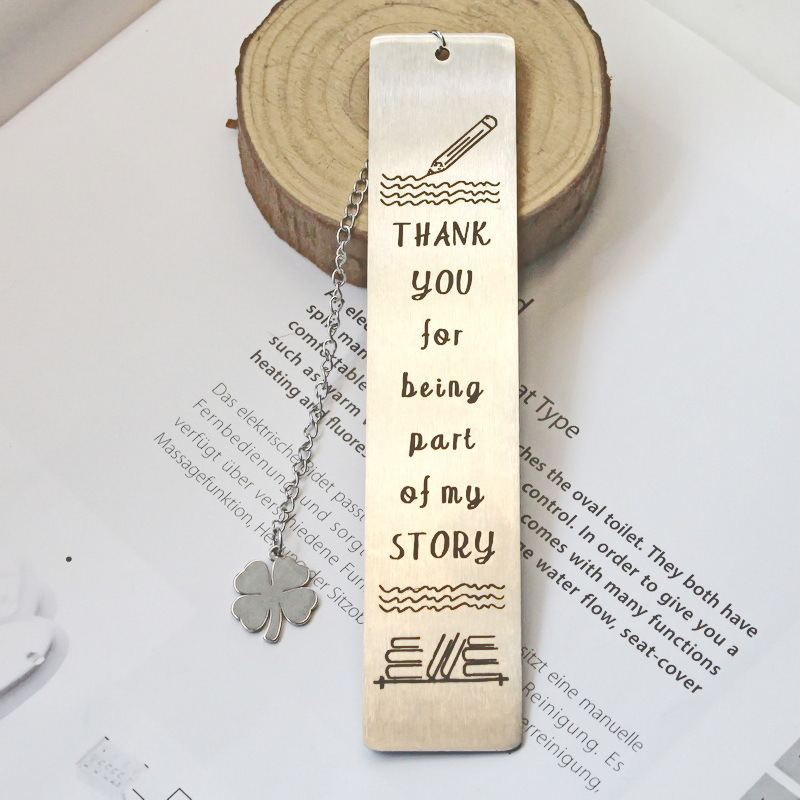 📖Read Books ~ Stainless Steel "Four Leaf Clover" Bookmark Gift