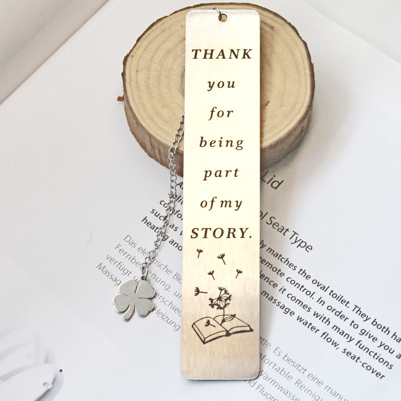 📖Read Books ~ Stainless Steel "Four Leaf Clover" Bookmark Gift