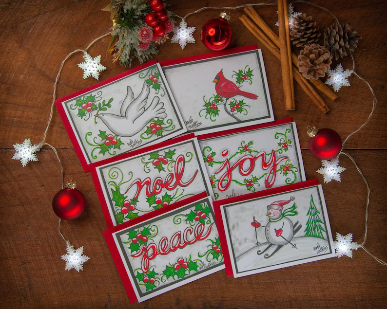Classic Vintage Christmas Greeting Card Set