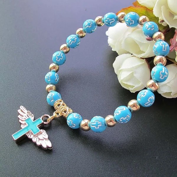 👼Angel Wing Cross Charm Bracelet✨
