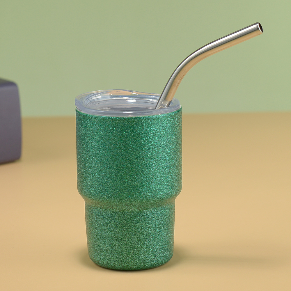 💖Cute 3oz Mini Stainless Steel Car Cups With Straw and Lid