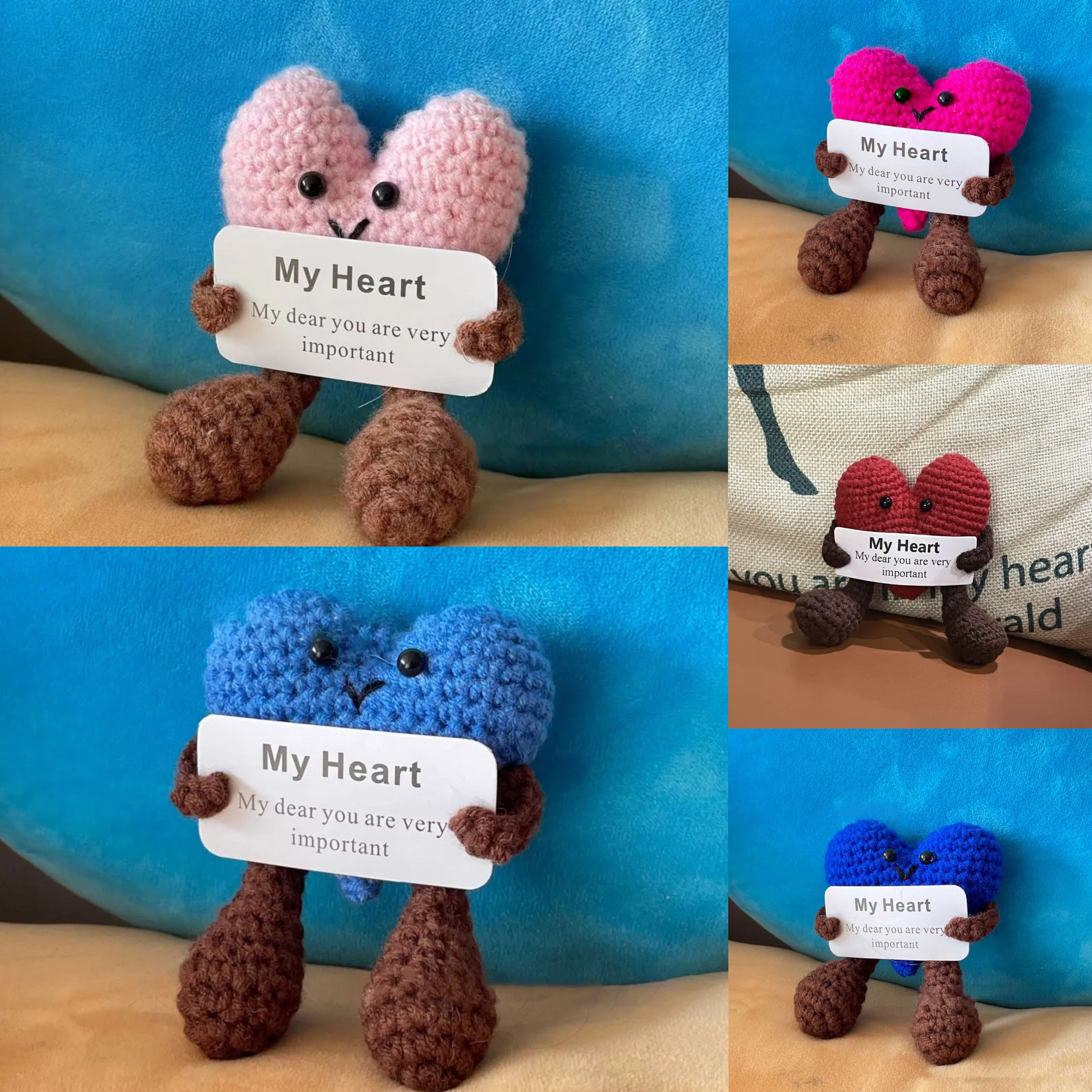 ✨Handmade Emotional Support Gift -🌈 Knitted Love Hug Cards💕