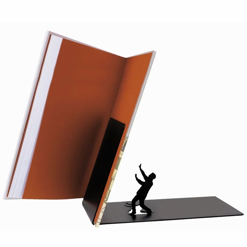 📚😆Funny Metal Bookend-Cool Unique Gift 