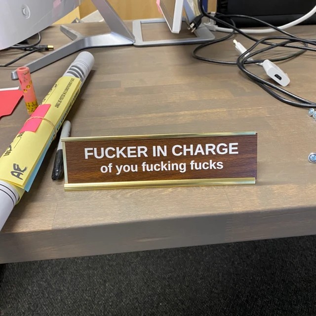 Funny Desk Sign Boss Gag Gift
