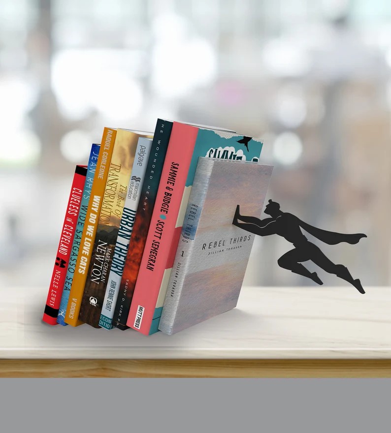 📚😆Funny Metal Bookend-Cool Unique Gift 