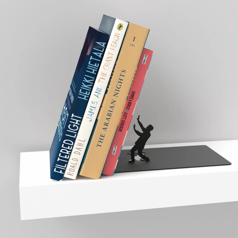 📚😆Funny Metal Bookend-Cool Unique Gift 