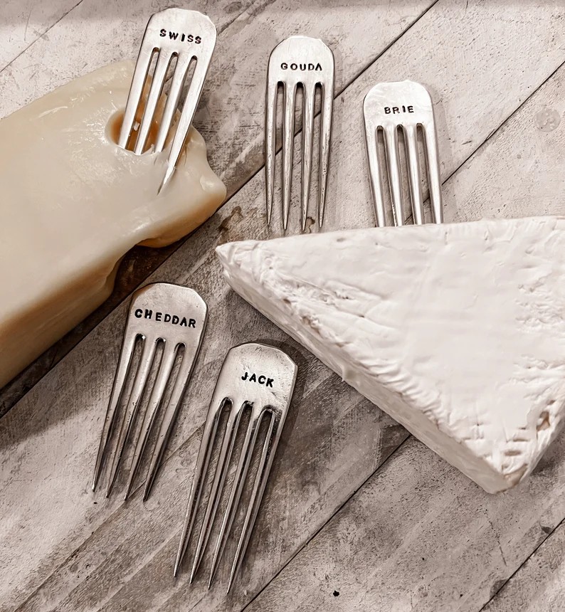 🧀Cheese Markers Fork Set of 5-✨Vintage Gift