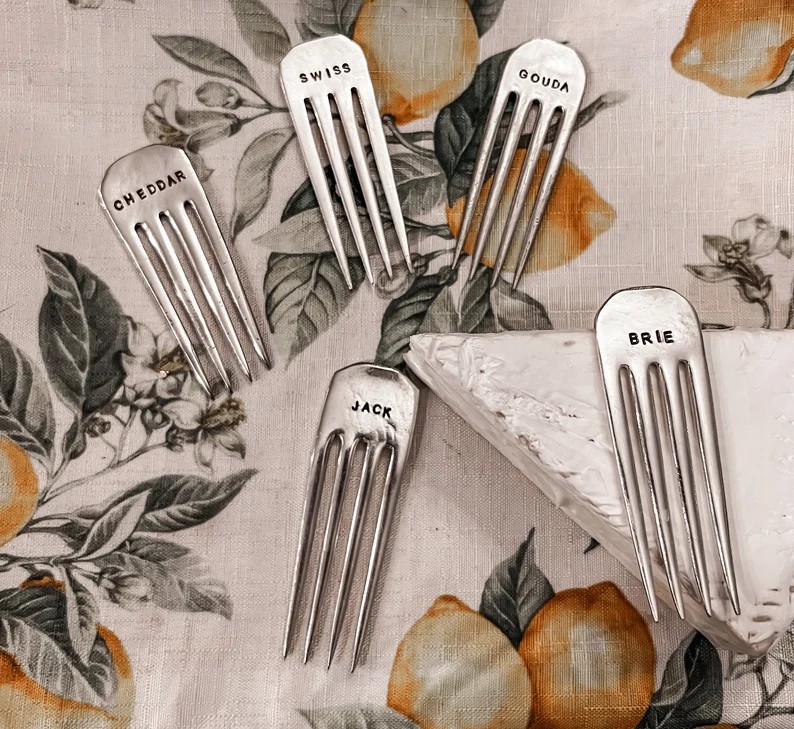 🧀Cheese Markers Fork Set of 5-✨Vintage Gift