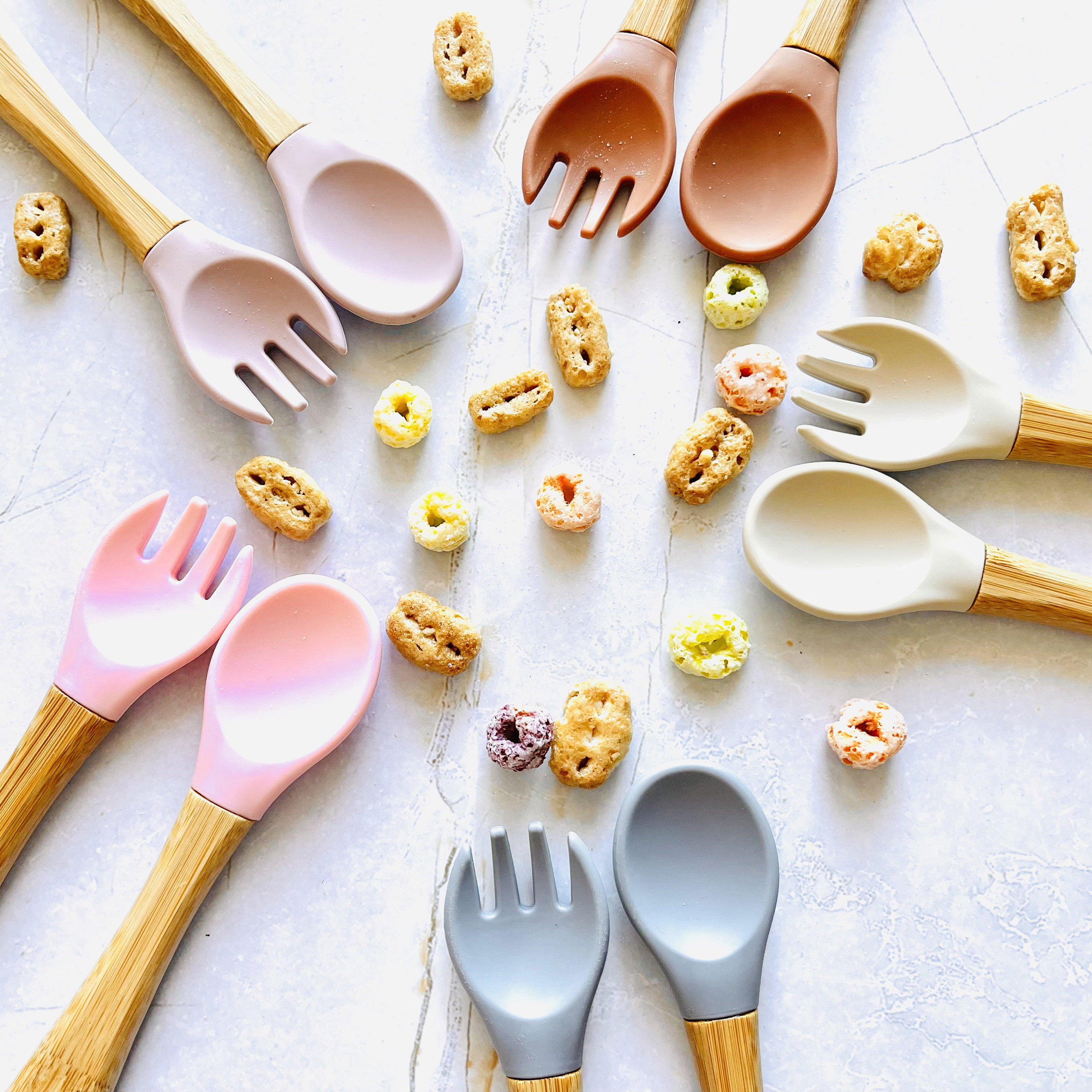 50% OFF🔥Silicone Baby Fork and Spoon Set, Weaning Spoons Utensils for Training 👼