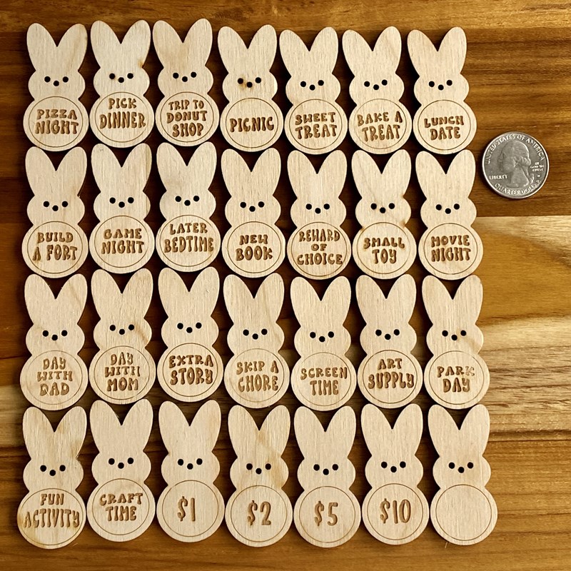 Easter Kids Reward Bunny Tokens