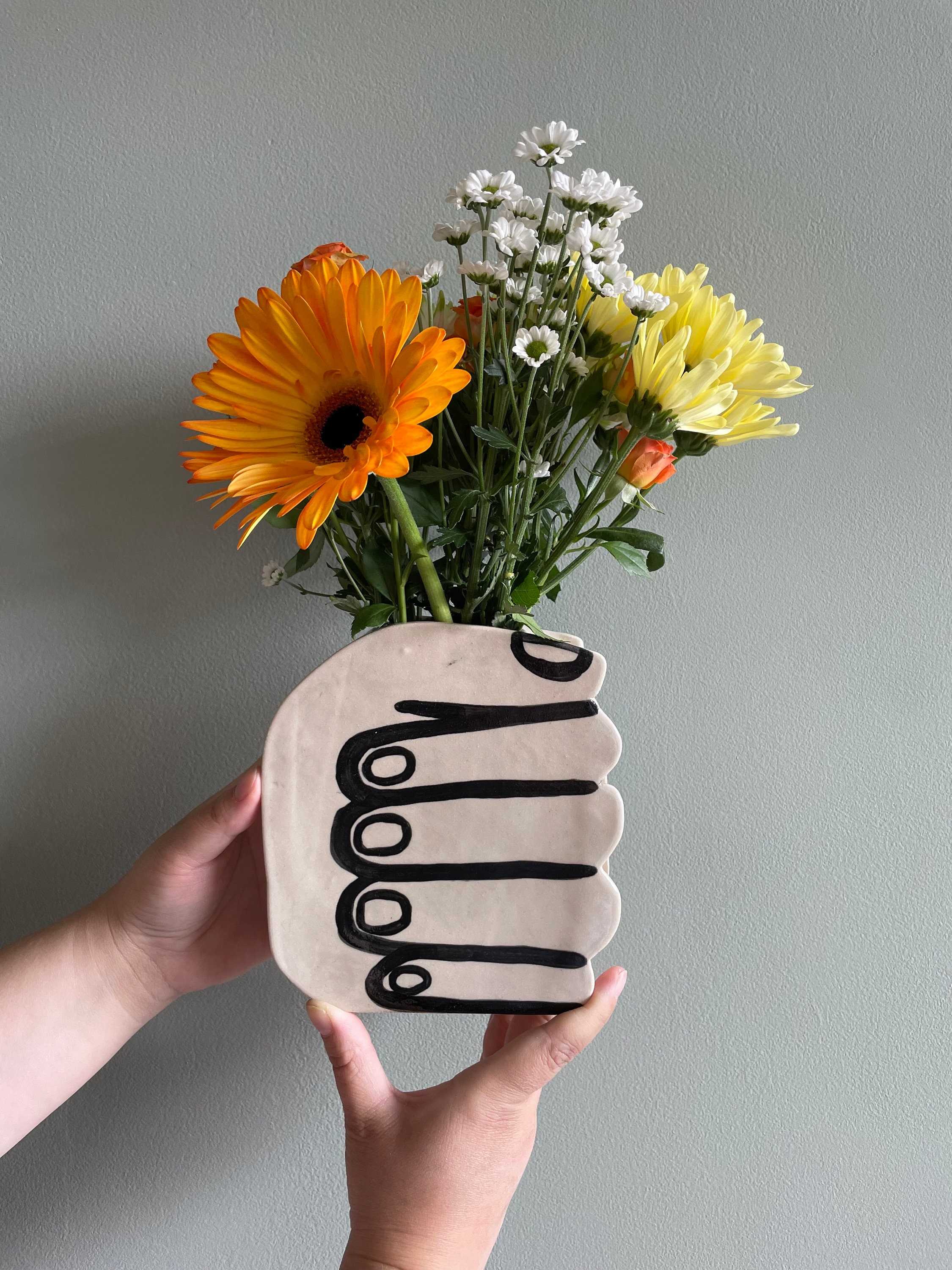 Quirky Hand Vase - Modern Unique Decor