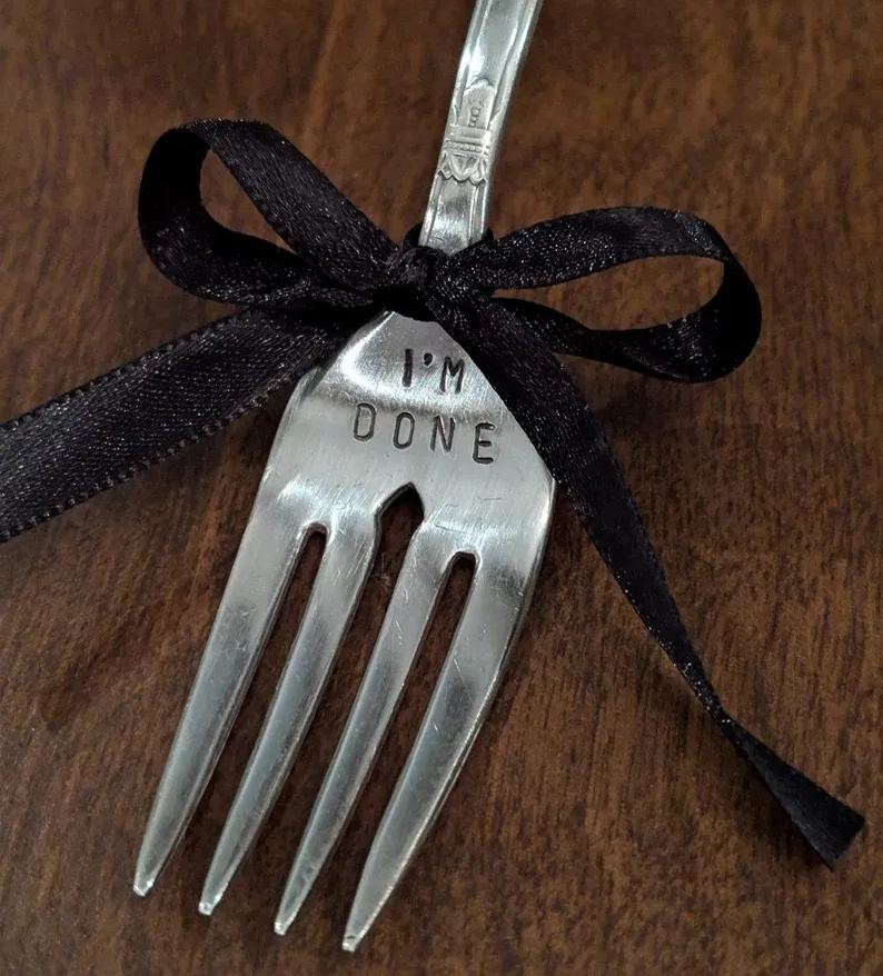 Retirement or Graduation Gift-Funny Fork "I'm Done!"