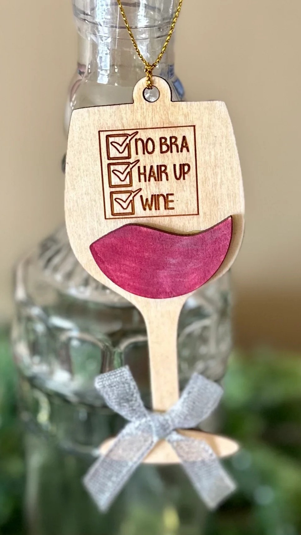 Funny Christmas Wine Ornament