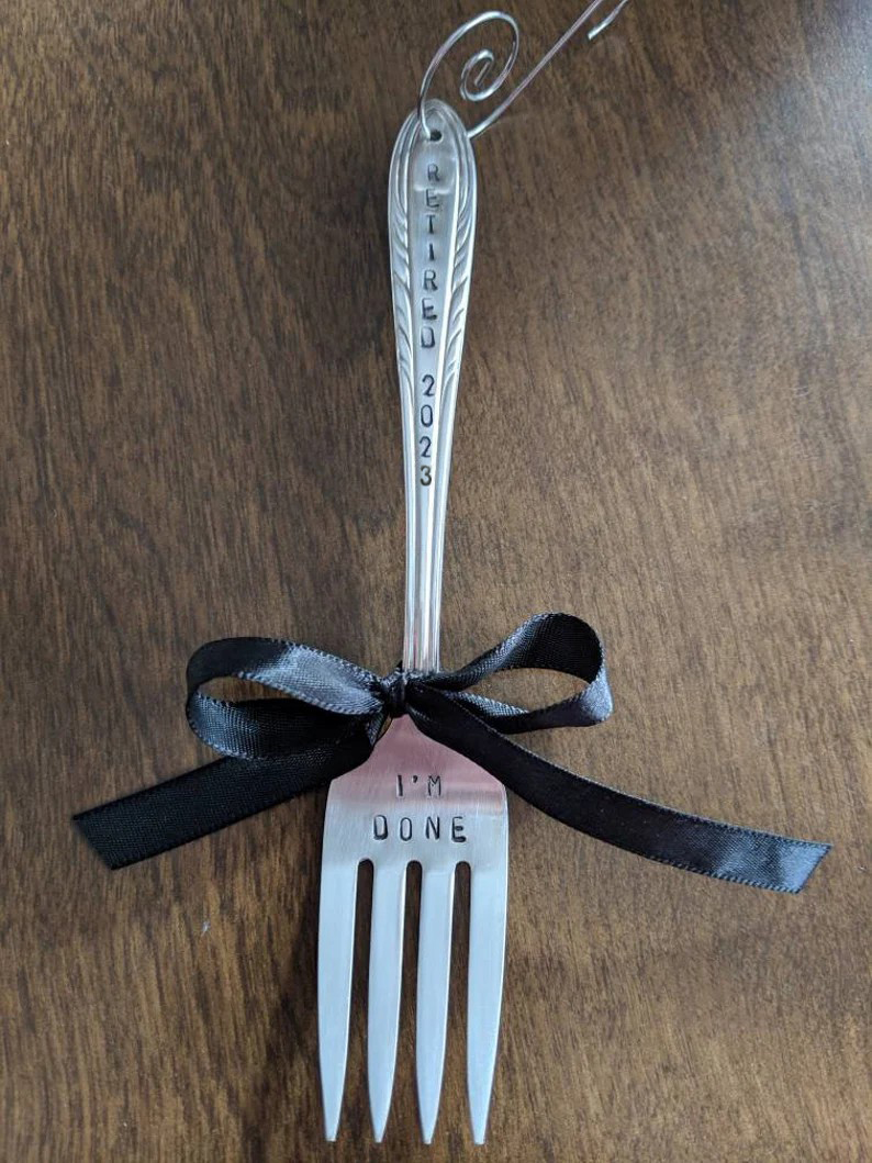 Retirement or Graduation Gift-Funny Fork "I'm Done!"