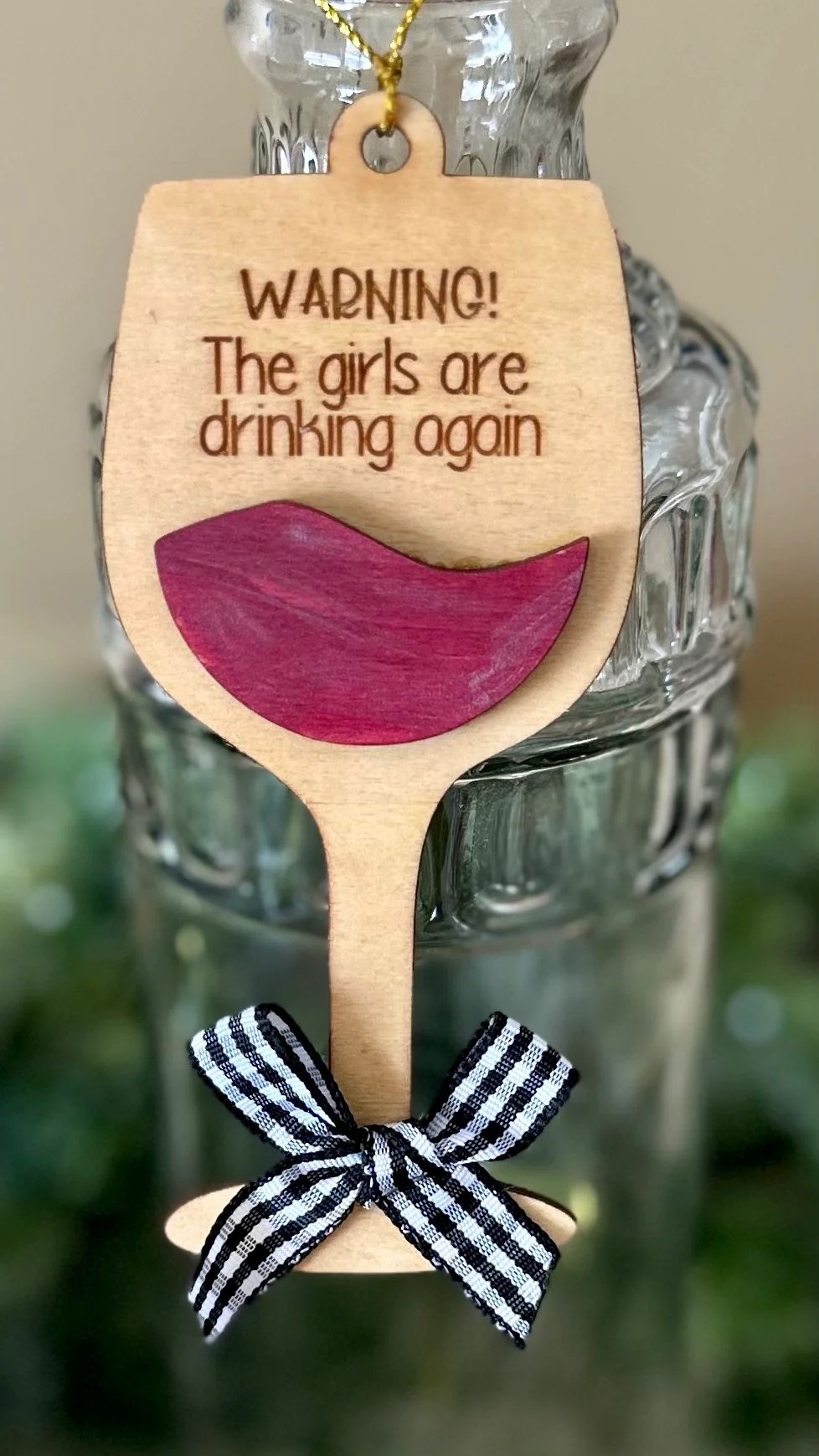 Funny Christmas Wine Ornament