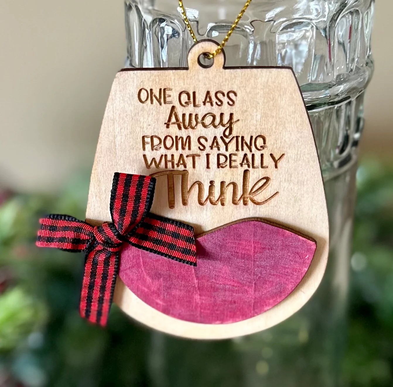 Funny Christmas Wine Ornament