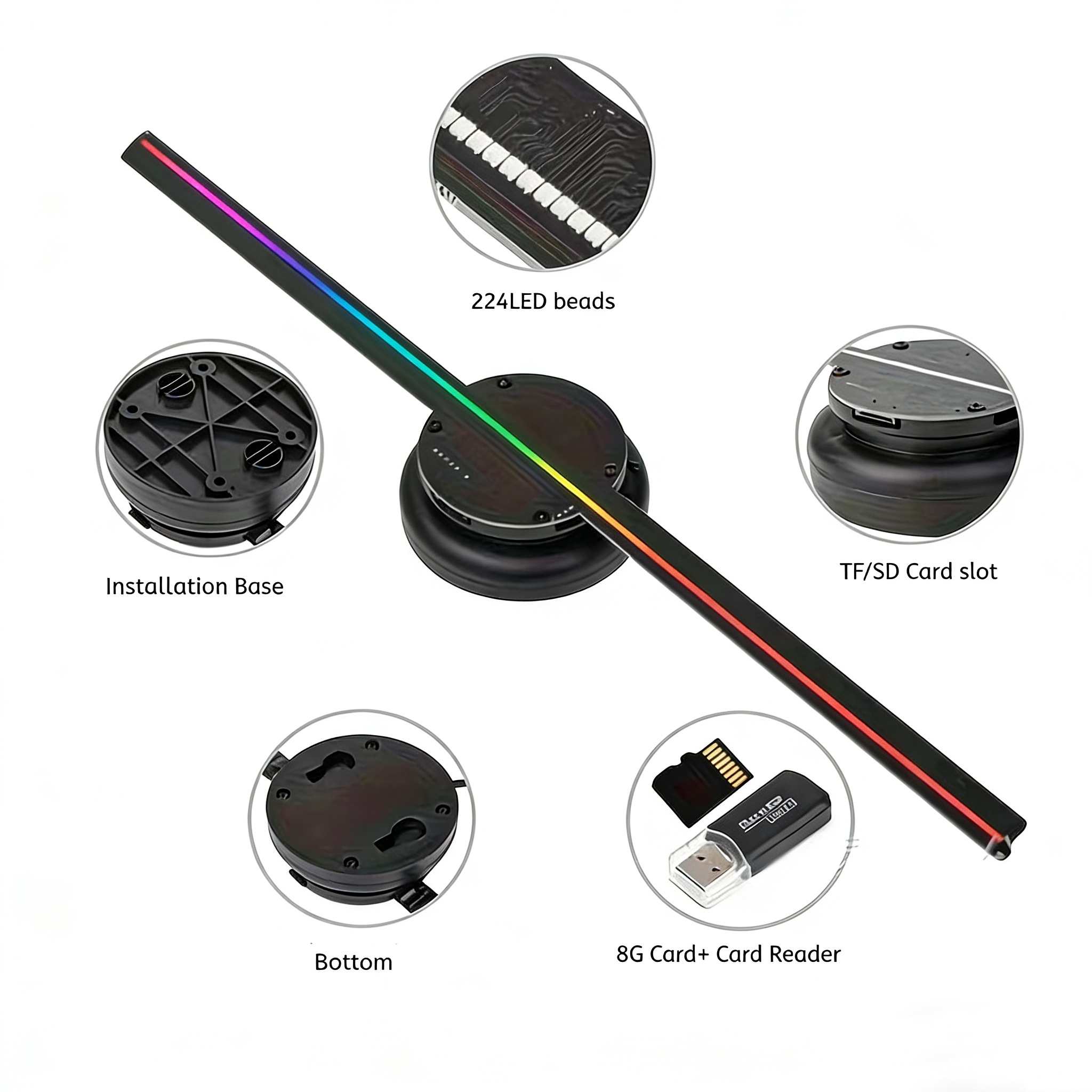 🎉 Hot Sale 🔥 3D Hologram LED Fan Projector - Craft Personalized 3D Visual Effects