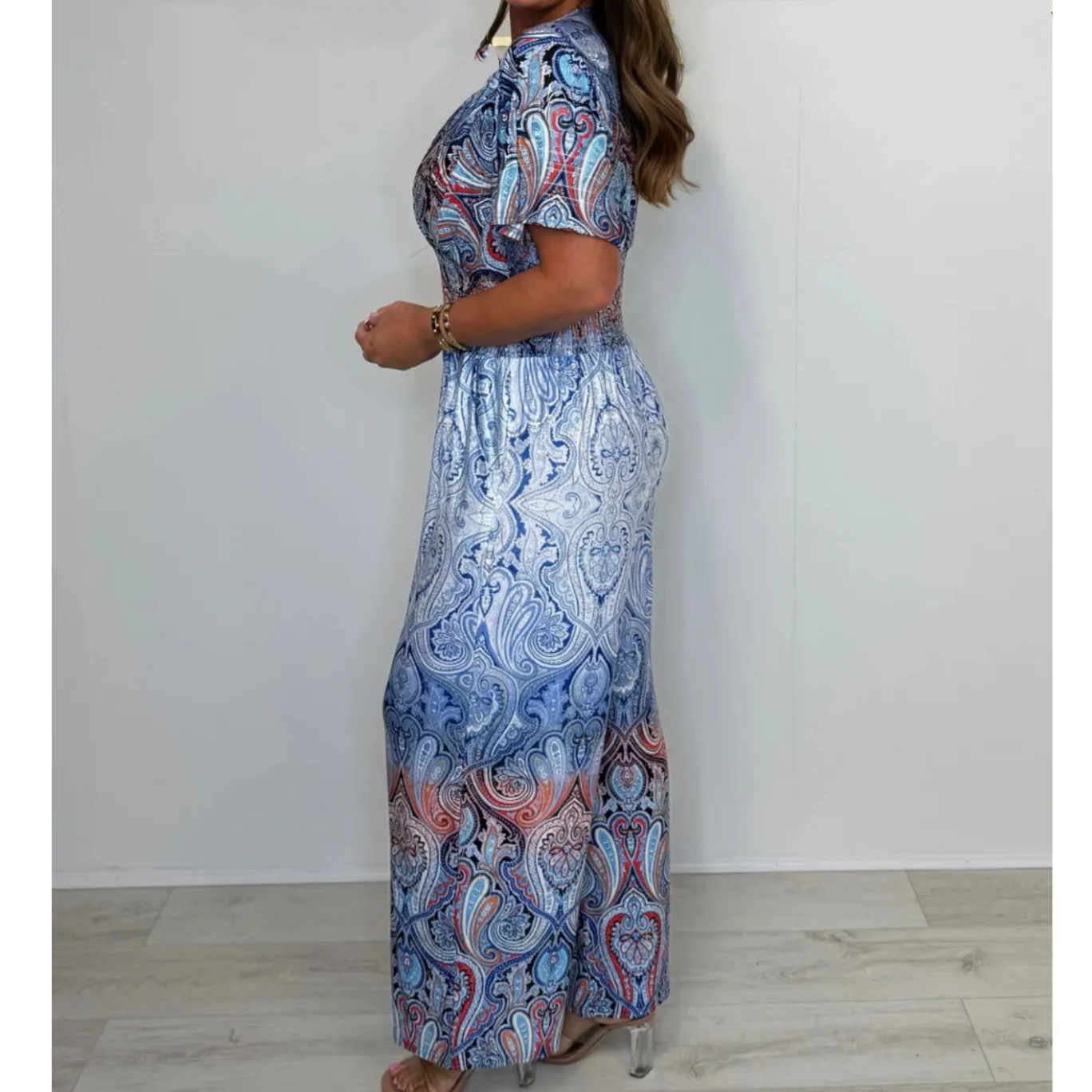 🌷 Summer Hot Sale 50% Off - Bohemian Print Wide Leg Jumpsuit