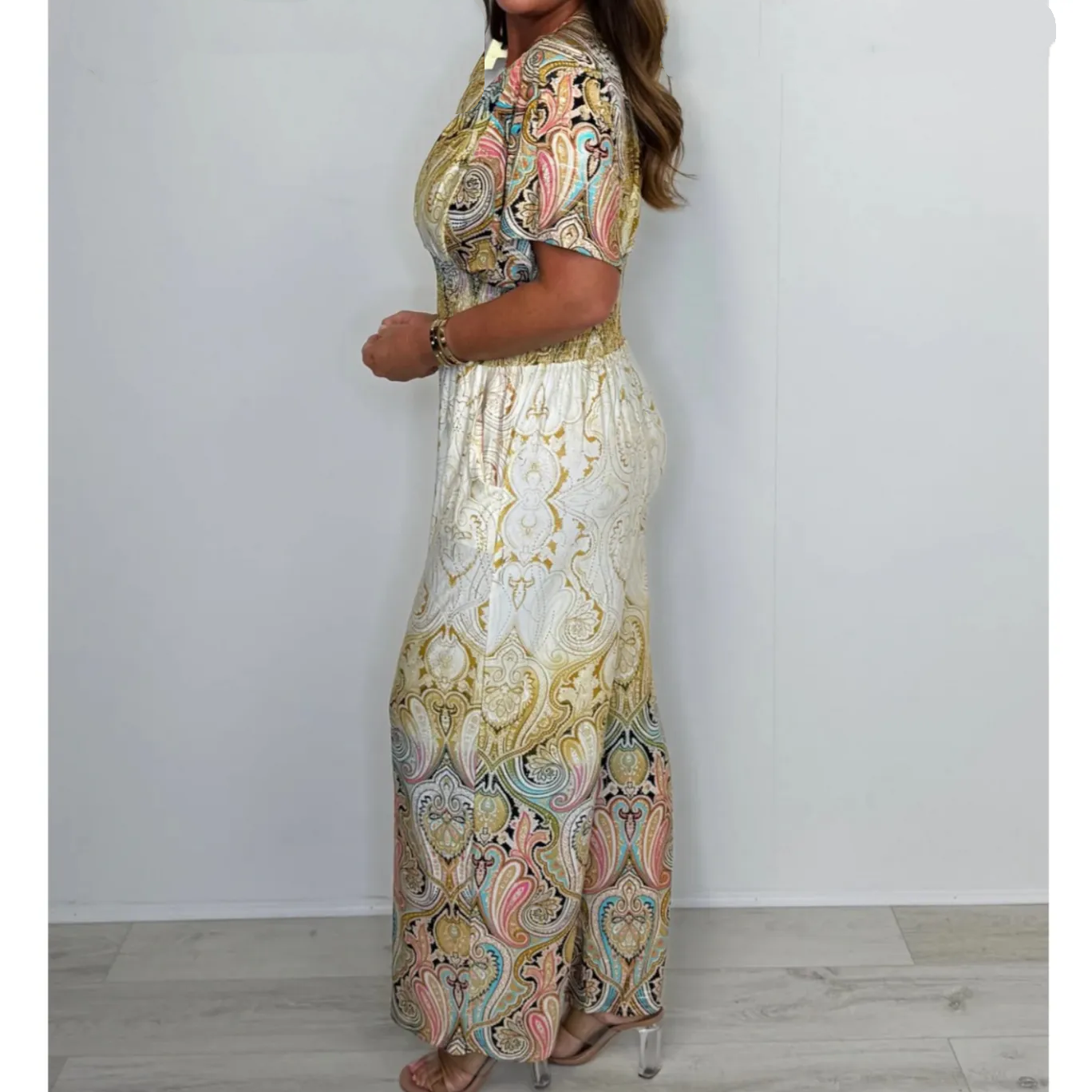 🌷 Summer Hot Sale 50% Off - Bohemian Print Wide Leg Jumpsuit