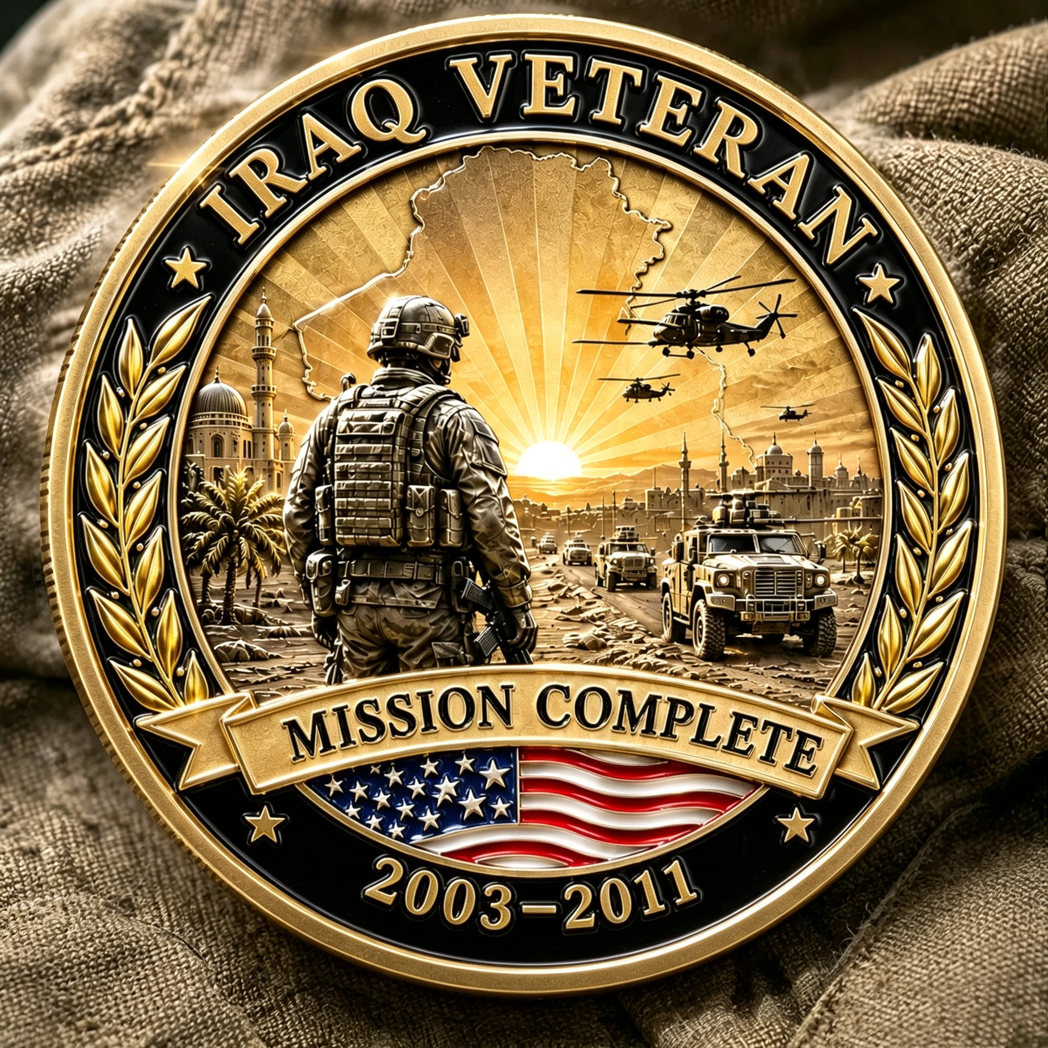 Iraq Veteran “Mission Complete” Commemorative Metal Medal
