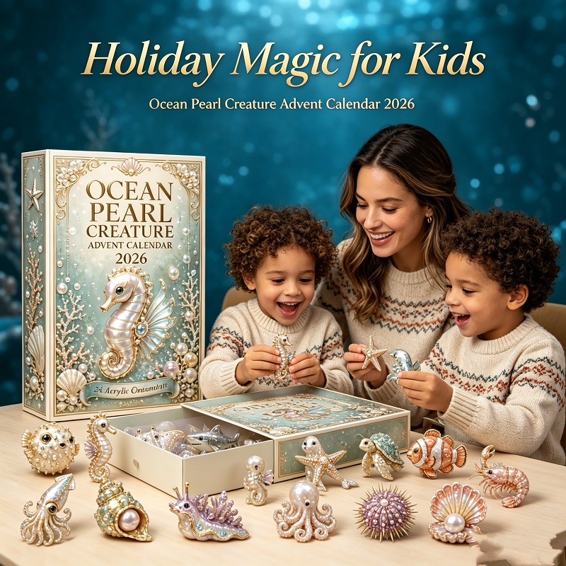 🦞 CHRISTMAS KICKOFF 50% OFF 🌊 - Ocean Pearl Treasures Advent Calendar 2026 - 24-Day Festive Countdown, Acrylic Charms Blind Box - Gift For Ocean Lovers
