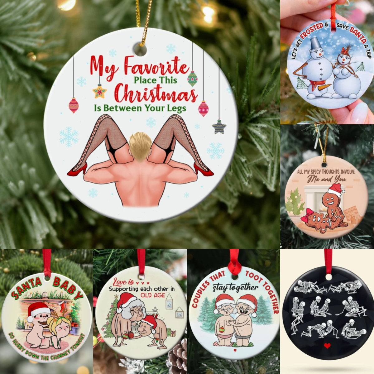 🎁💝2023 CHRISTMAS GIFT - 🎄The Funniest Patterned Christmas Ornaments for Adults😂