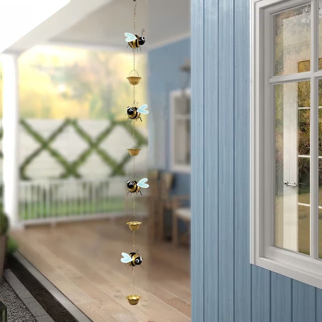 🐝Whimsical Bee Rain Chain — Transforming Rainy Days into a Garden Spectacle
