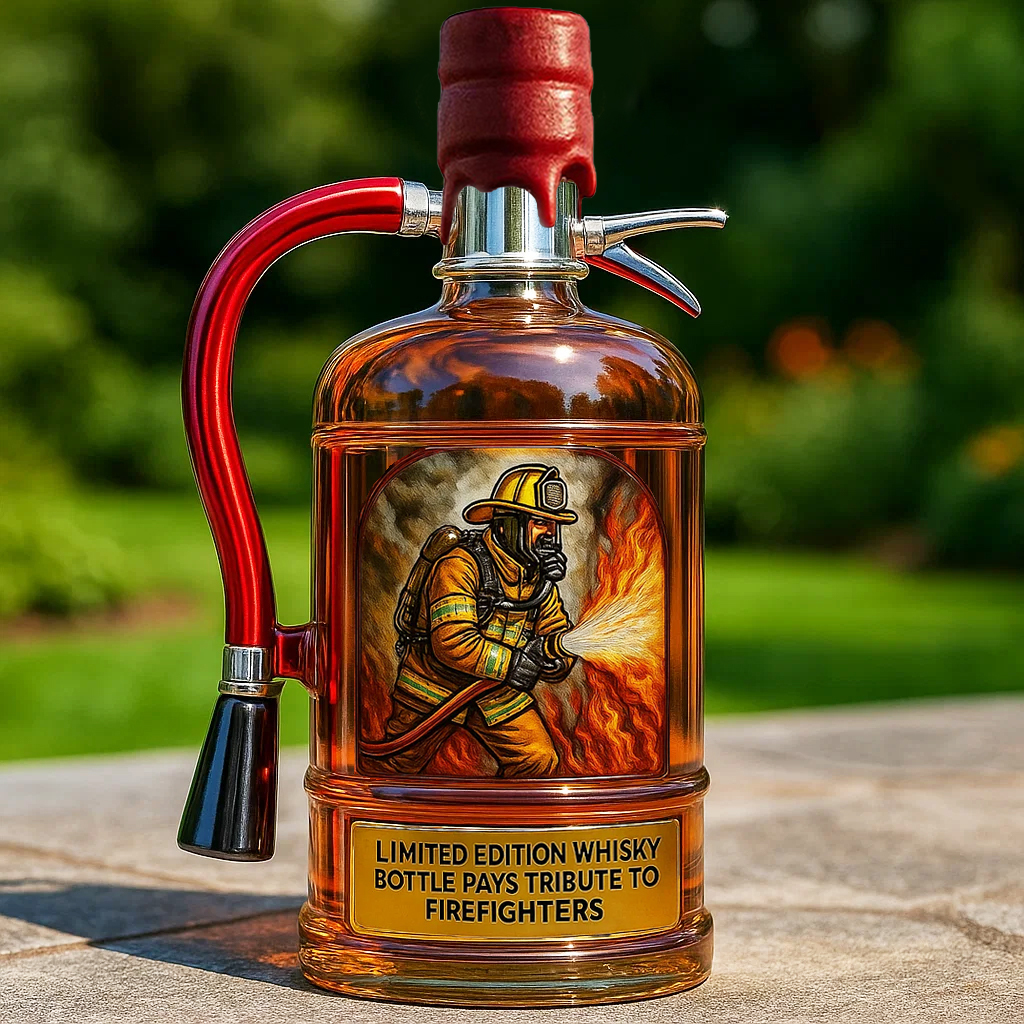 Fire Extinguisher Whisky Bottle Pays Tribute to Firefighters