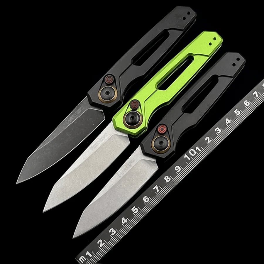 🔥LAST DAY 49% OFF🔥Men's Assisted Button Lock Knife,Aviation Aluminum Green Handle with Belt Clip, Portable for Camping Survival