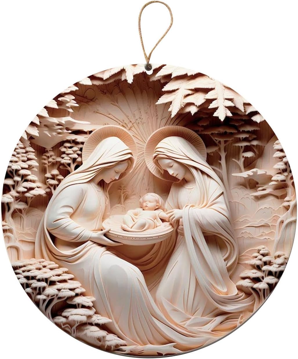 3D Nativity Ornaments - Christ Baby and Mary Design for Christmas Tree