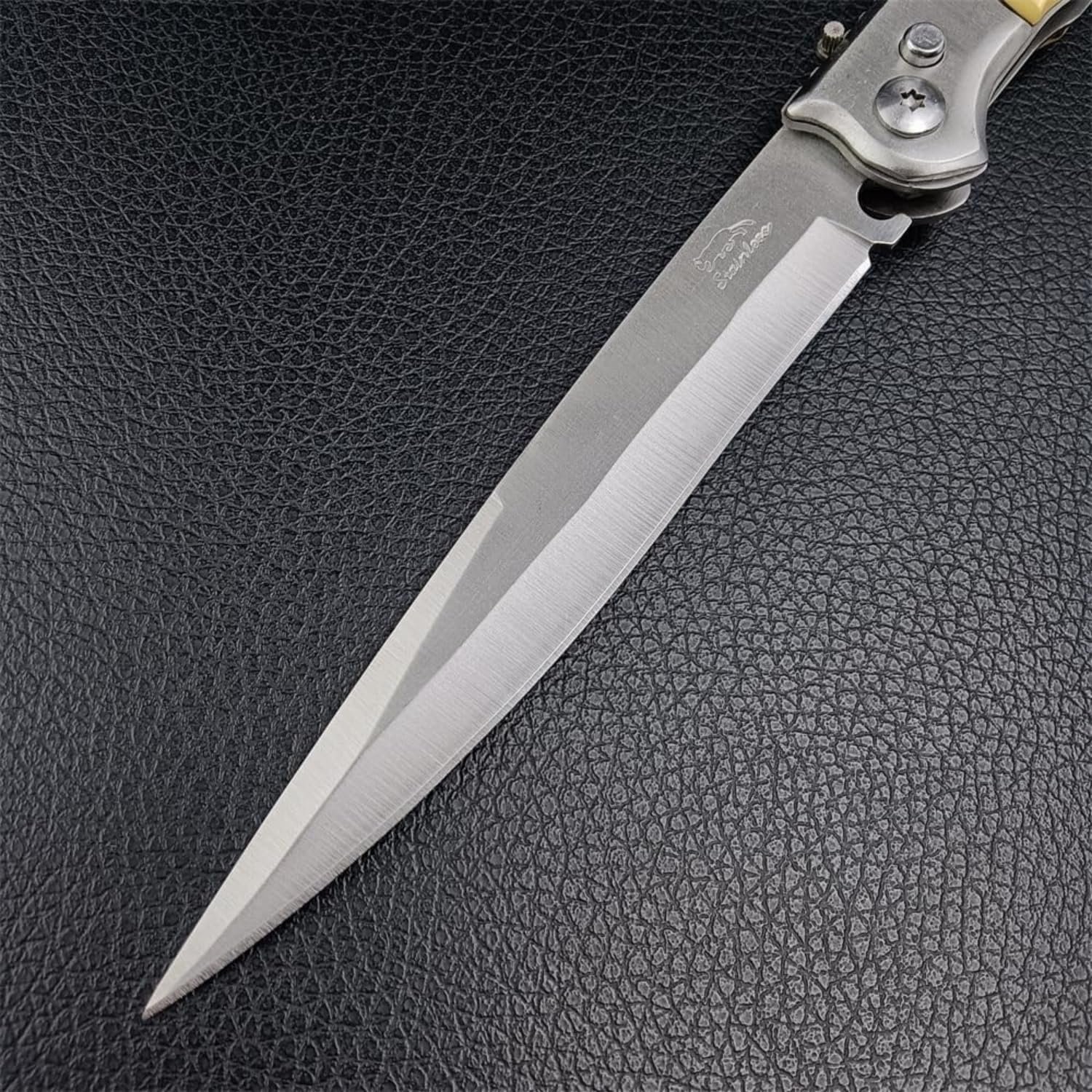 Large Pocket Folding Knife, EDC Knife,Stainless Steel Blade Resin Handle