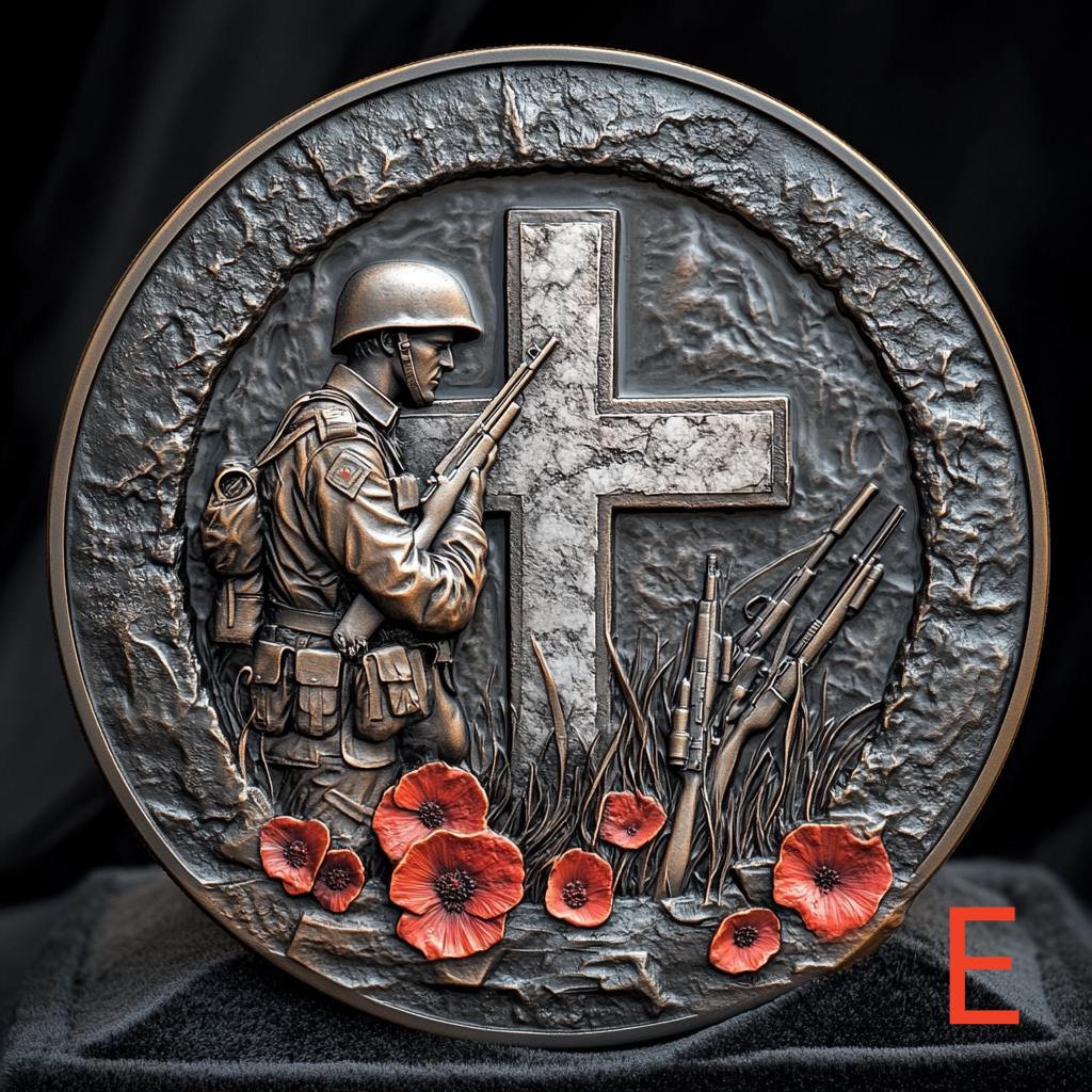 Poppy Cross Military Memorial Coin