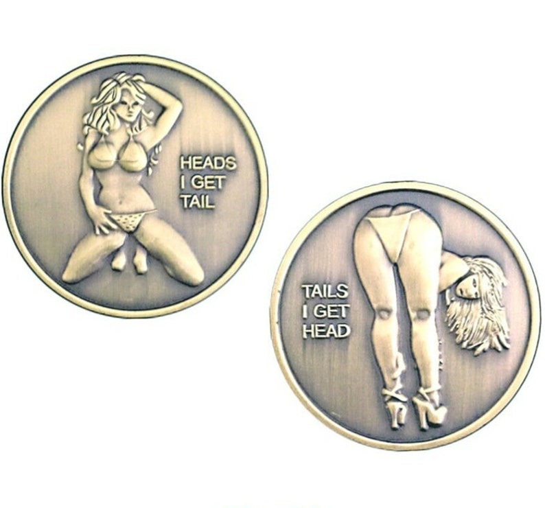 😍Sexy Woman Get Tails Head Collectable Novelty Coin Adult Challenge💋