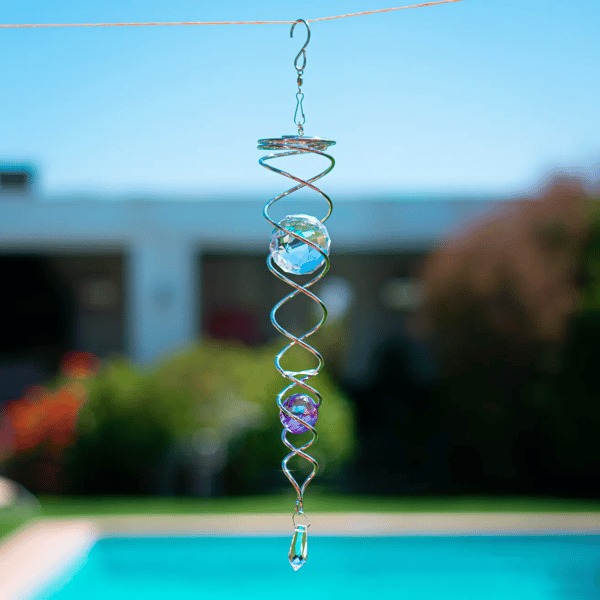 💙Metallic Wind Spiral--Crystal Glass Ball Pendant✨