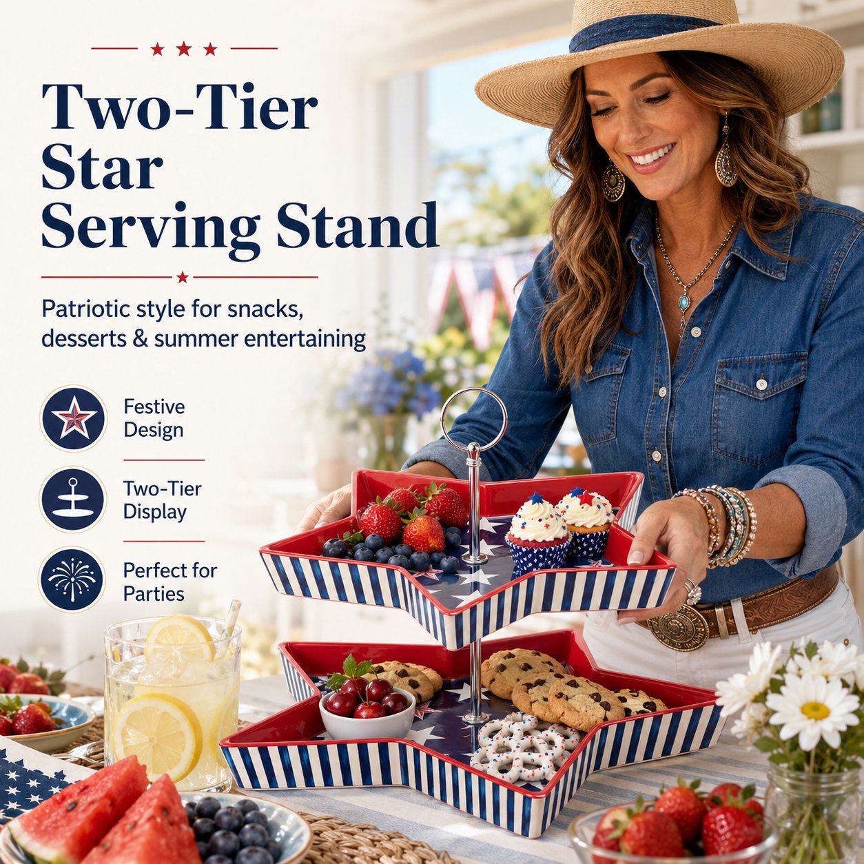 Two-Tier Star Serving Stand