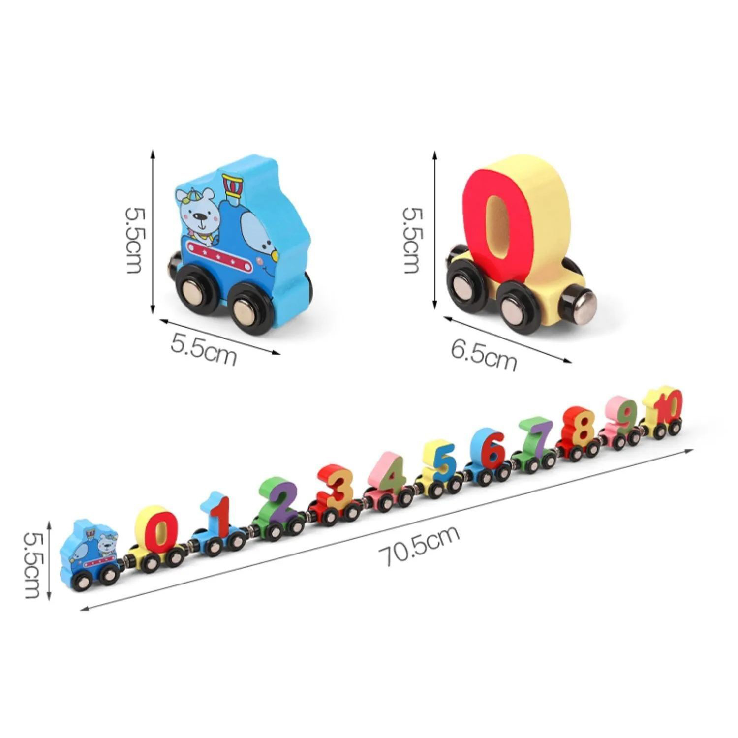 🔥HOT SALE - Numbers And Letters Magnetic Train Puzzle Wooden Toy Car💞