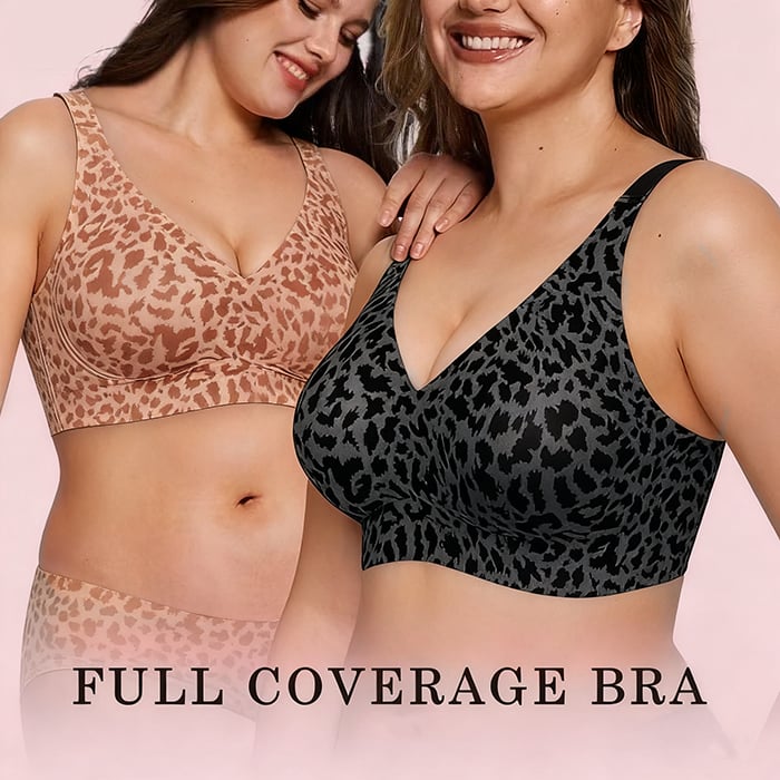 🔥Super Firming Leopard Print Jelly  Bra | Women Wirefree Bras 👍No More Sagging Breasts