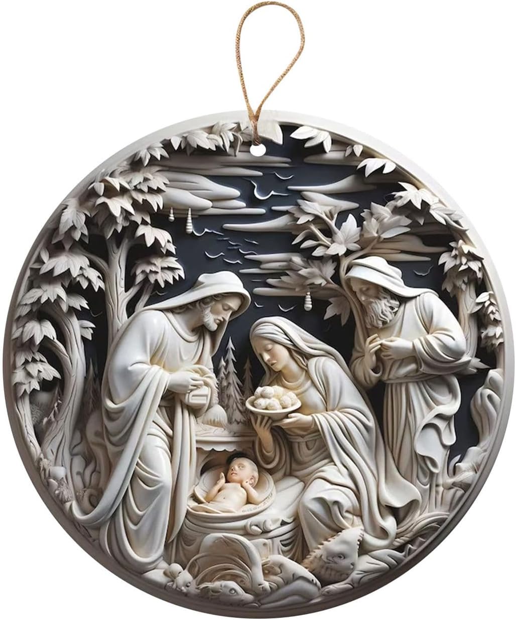 3D Nativity Ornaments - Christ Baby and Mary Design for Christmas Tree