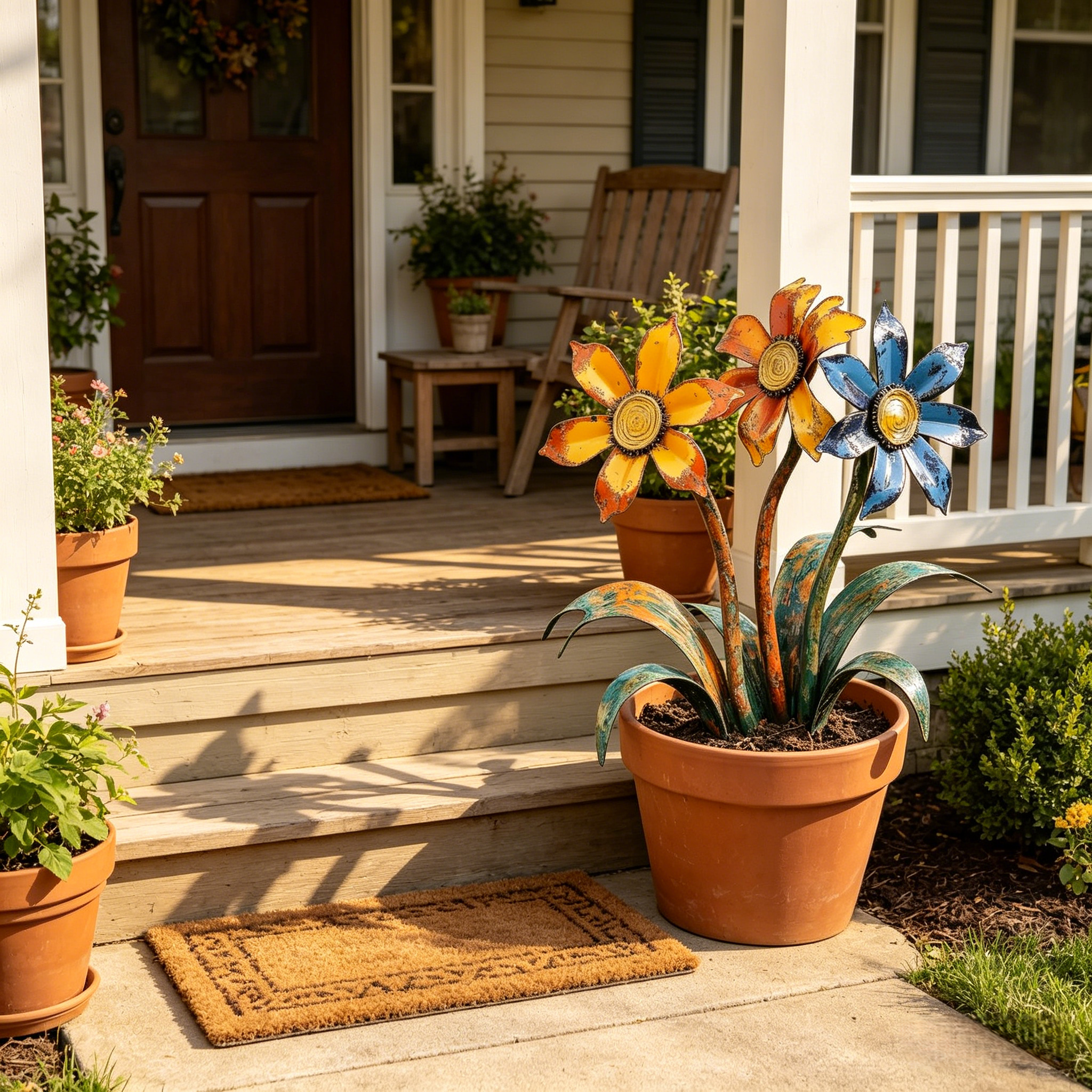 🌼2026 Mother's Day Gifts 50% Off--💖🎁Handcrafted Rustic Metal Flower Garden Stakes