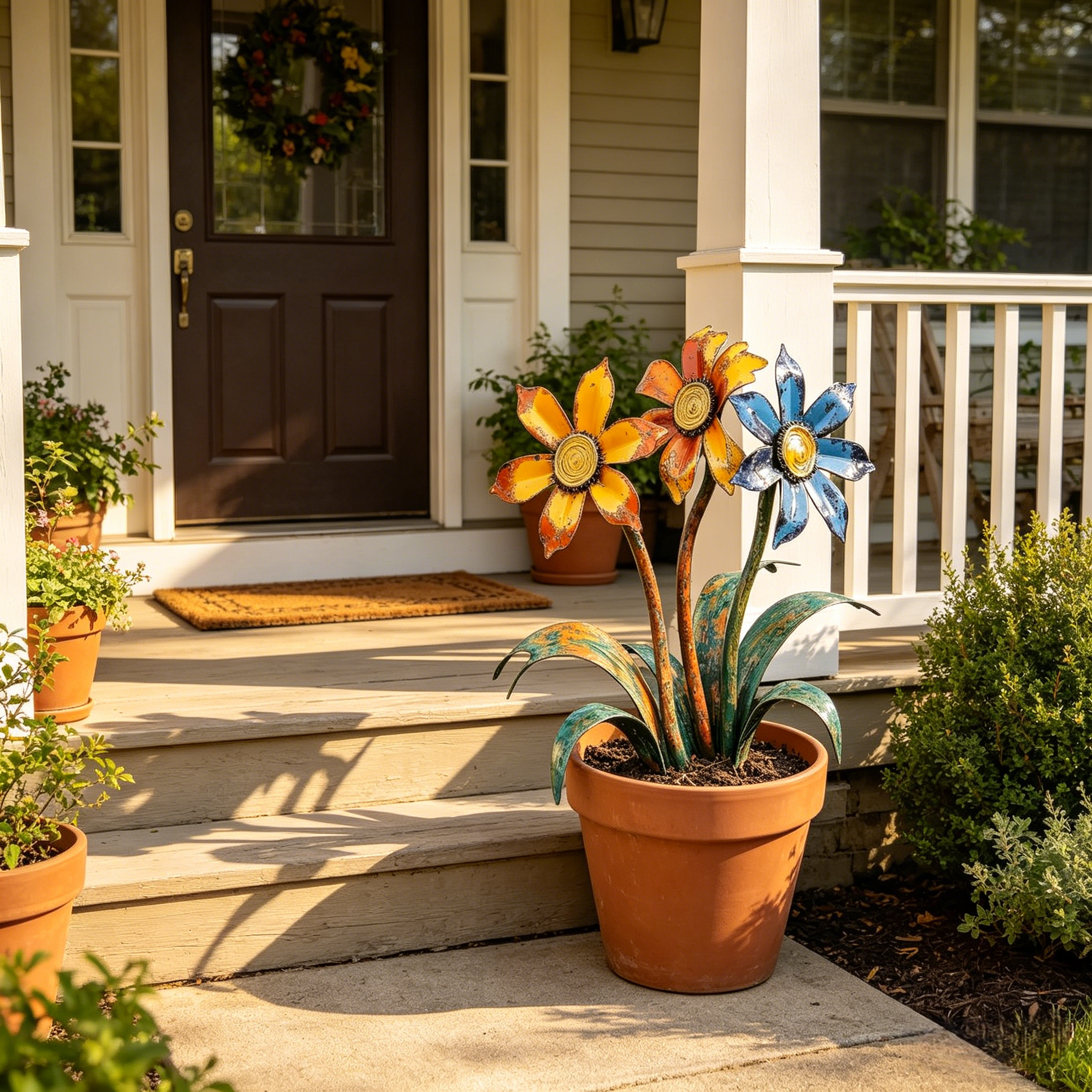 🌼2026 Mother's Day Gifts 50% Off--💖🎁Handcrafted Rustic Metal Flower Garden Stakes