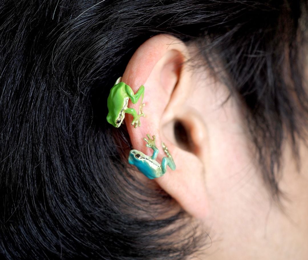 Latest-Tree Frog Ring & Earrings
