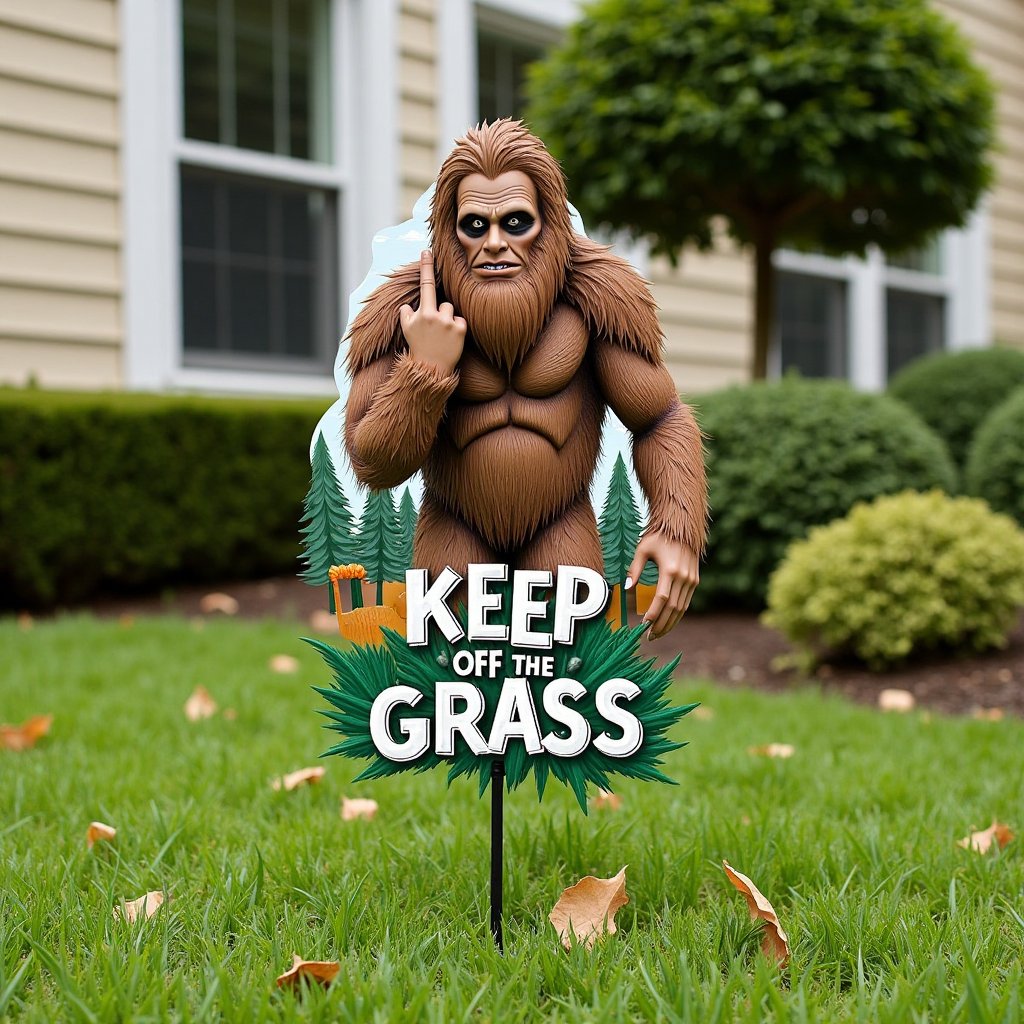 🦍The Hilariously Rude Bigfoot Garden Sign