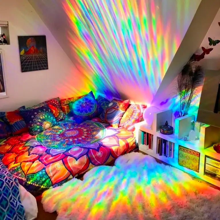 3D seven-color stereoscopic non-adhesive electrostatic ray prism film