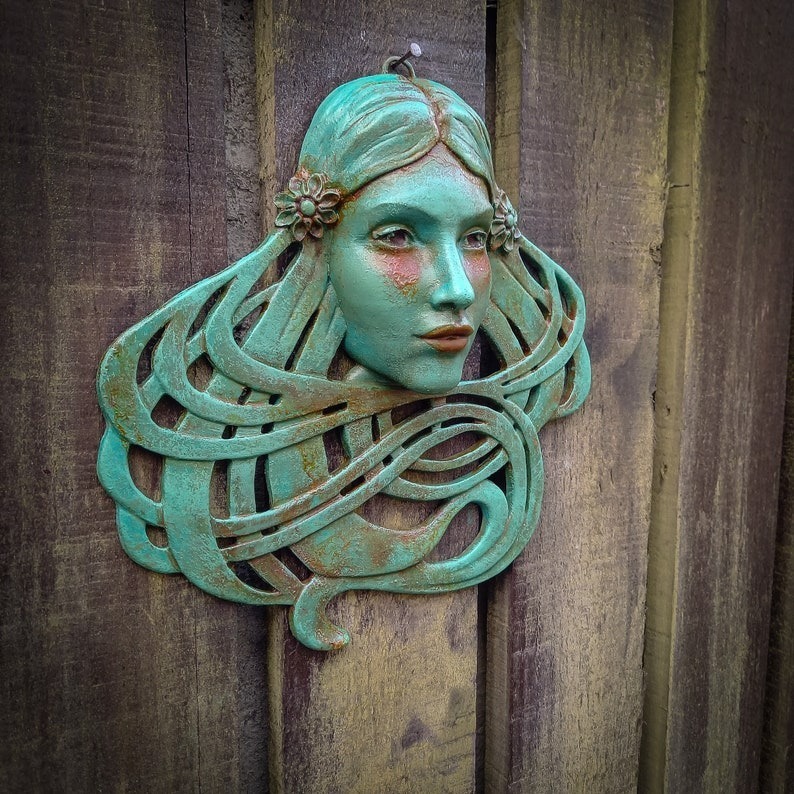 Saoirse (Sersha) Art Nouveau inspired sculpted female face