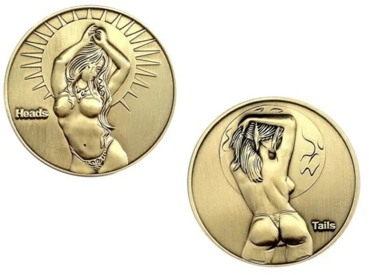 😍Sexy Woman Get Tails Head Collectable Novelty Coin Adult Challenge💋