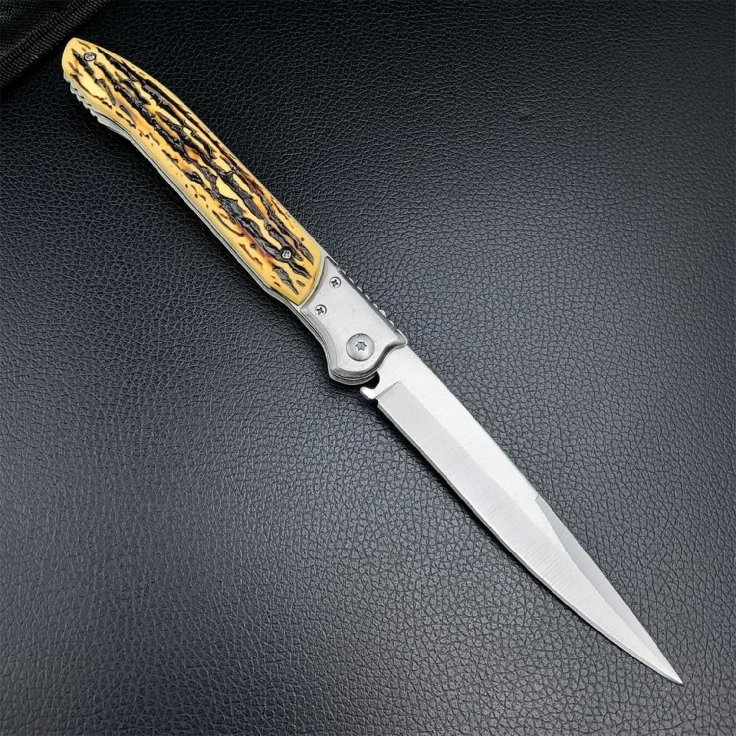 Large Pocket Folding Knife, EDC Knife,Stainless Steel Blade Resin Handle